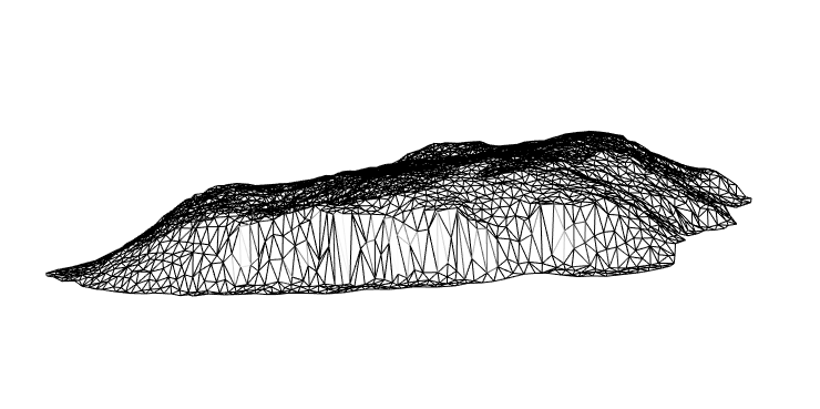 A preview of an Uluru mesh created with rgl