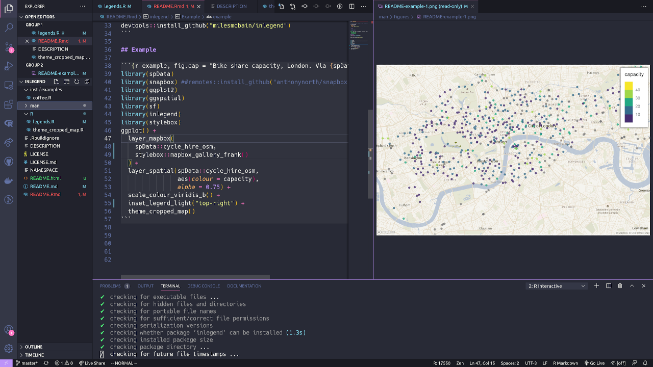 VSCode being used for R development